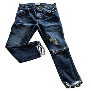 Womens Distressed Blue Jeans
